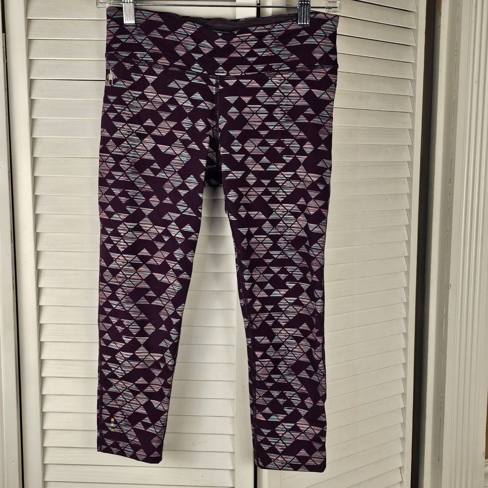 Smartwool‎ Womens Purple Geometric Print Capri Leggings Pants XS